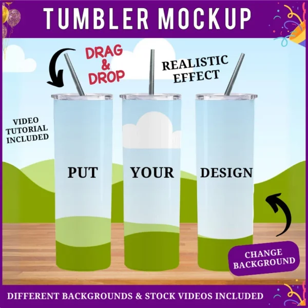 TUMBLER MOCKUP 3 CANVA TEMPLATE