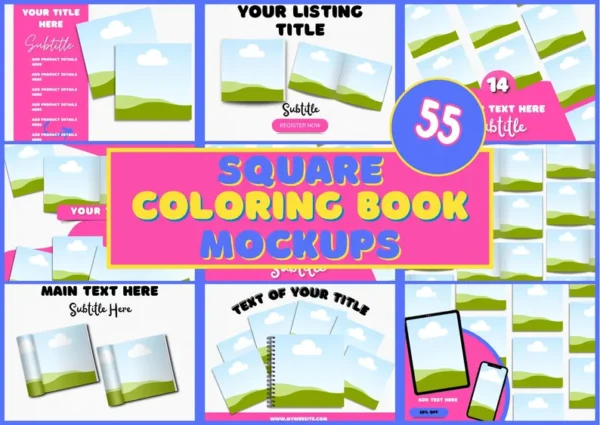 Paperback Square Book Mockup for A plus Content