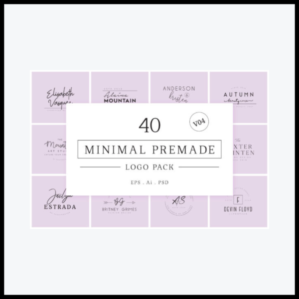 Minimal Premade Logo Bundle V04
